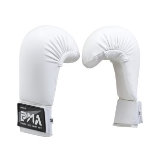 Deluxe Competition Karate Mitts White Vinyl
