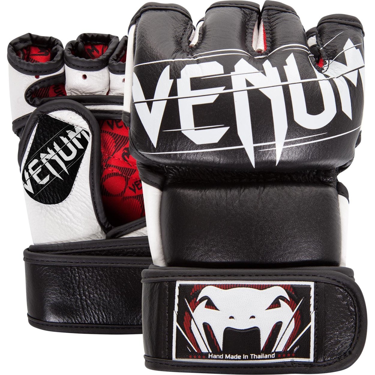 Venum MMA Black Leather Undisputed Fight Gloves - 4oz - Click Image to Close