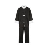 Kids Kung Fu Medium Weight 9oz Suit - Black/White