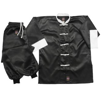 Kung Fu Uniform: Satin Black / White