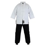 Kung Fu Uniform: Mix: White / Black Trousers