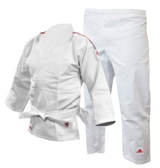 Adidas GB Stripes Kids Judo Uniform - White