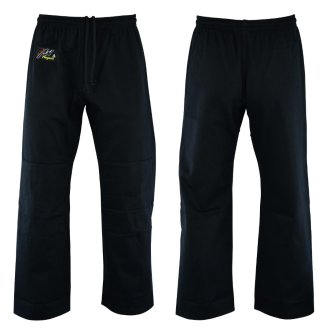Judo Trousers: Bleached (Black) 10oz - (Double Padded Knees)