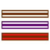 Grading Belts With 2 Couloured Stripes