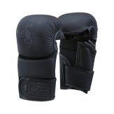 Playwell MMA "Matte Series" 7oz Sparring Gloves - Black/Black