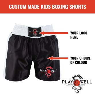 Custom Made Martial Arts Kids Boxing Shorts - Your Logo