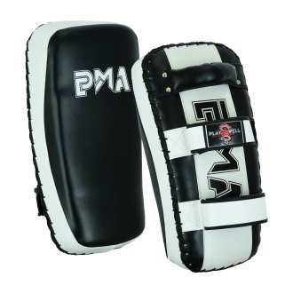 Deluxe Muay Thai Curved Air Tech Arm Pads, - Black/White SINGLE