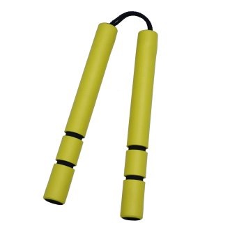 NR-028: Foam Nunchaku Cord With Grip : Yellow grips ( E129)