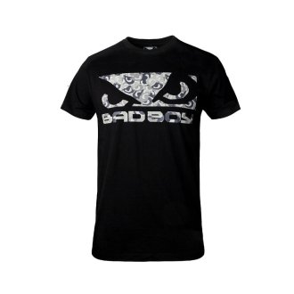 Bad Boy Camo Filled Logo T Shirt - Black