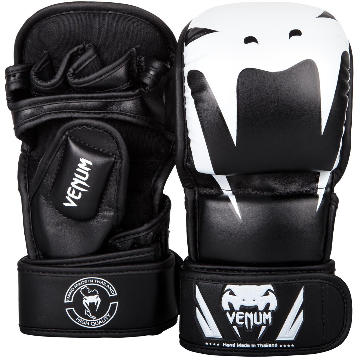 Venum Black MMA Impact Sparring Gloves - 7oz - Click Image to Close