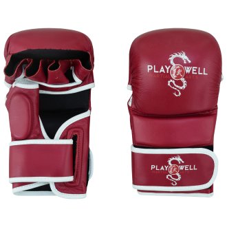 Playwell MMA "Maroon Series" 7oz Leather Sparring Gloves -