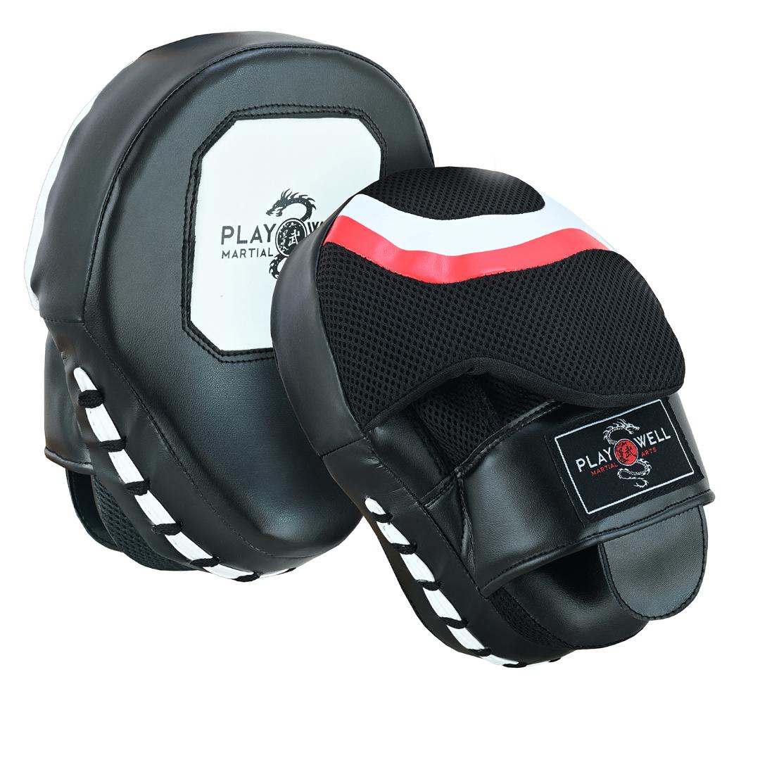 Boxing/MMA Curved Leather Shock Focus Pads - Click Image to Close
