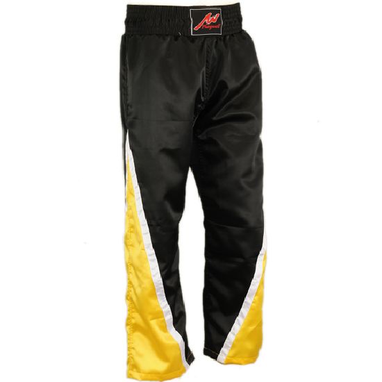 Full Contact Competition Champion Trousers - Black/Yellow - Click Image to Close