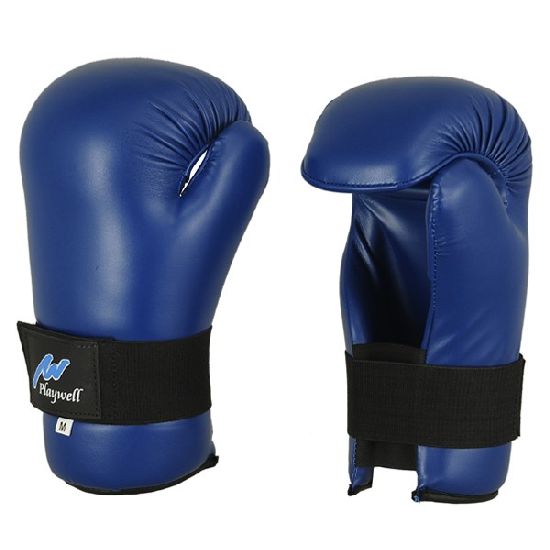 Semi Contact Point Sparring Gloves: Blue - Click Image to Close