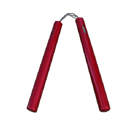 NR-032: Graphite Nunchaku with cord: All Red - Click Image to Close