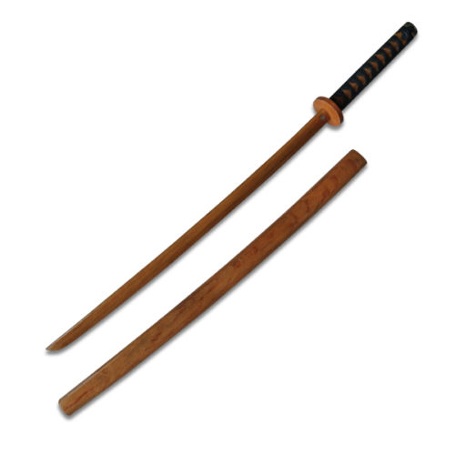 Childrens Roped Wooden Bokken With Scabbard - Click Image to Close