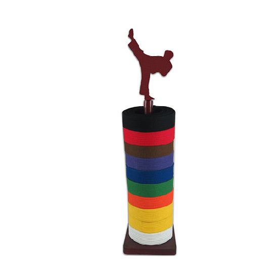 Round Belt Display Stand With Taekwondo Figure - Click Image to Close