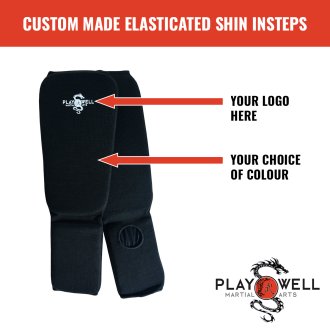 Custom Made Martial Arts Elasticated Shin Insteps - Your Logo