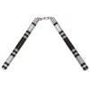 Chrome Spiral Competition Lotus Wood Nunchaku - Silver/Black Chrome Spiral Competition Lotus Wood Nunchaku - Silver/Black