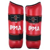 Semi Contact Elite Kickboxing Shin Guards - Red