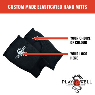Custom Made Martial Arts Elasticated Hand Mitts - Your Logo