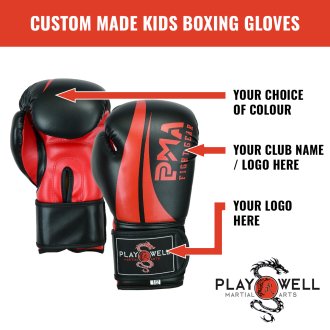 Custom Made Martial Arts Kids Boxing Gloves - Your Logo