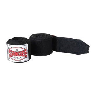 Sandee Muay Thai Black Boxing Hand Wraps 5M