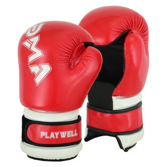 Semi Contact Elite Glossy Sparring Gloves: Red