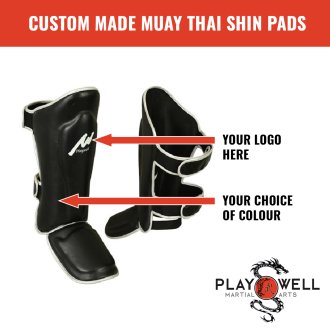 Custom Made Martial Muay Thai Shin Pads - Your Logo