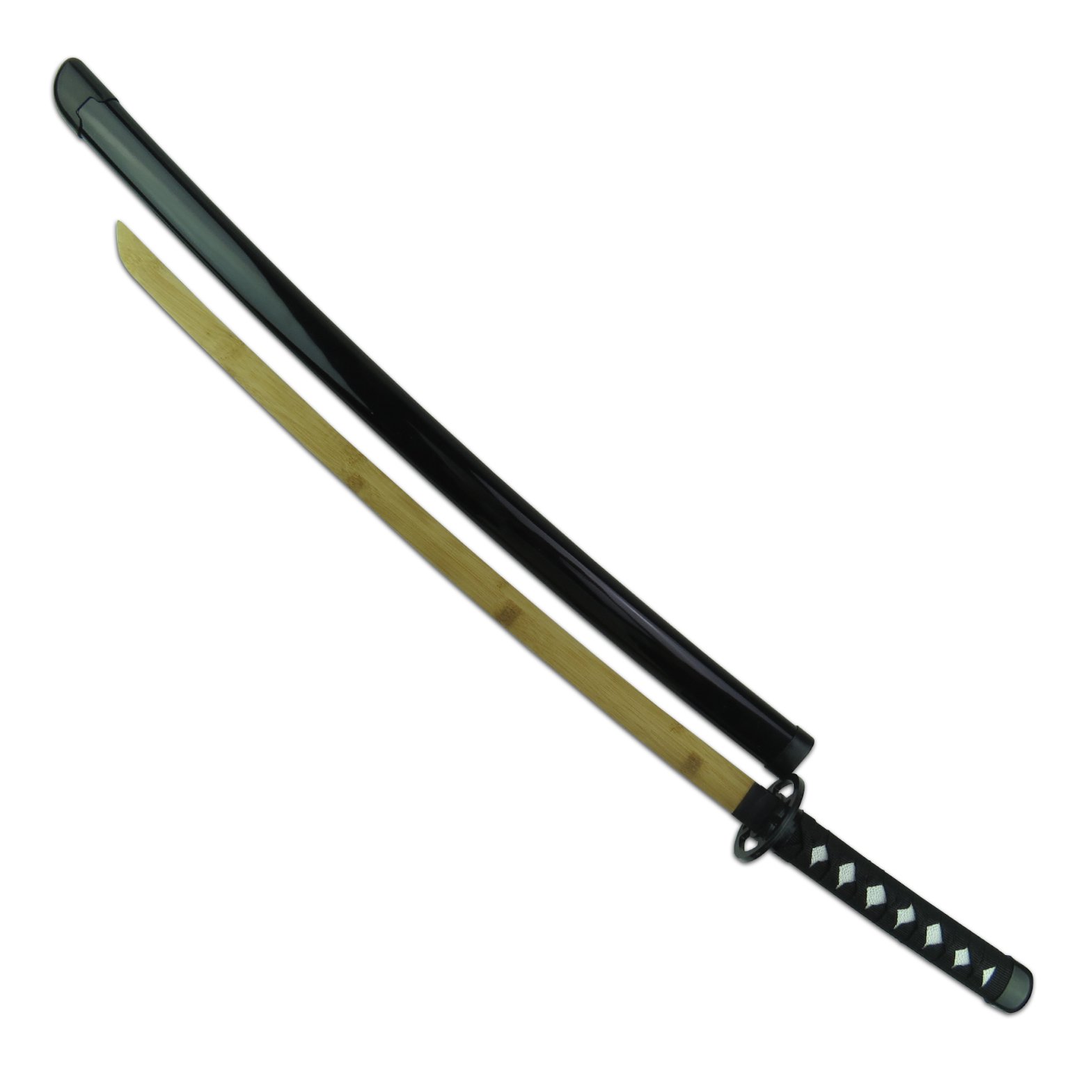Bamboo Wooden Adults Natural Bokken W Scabbard - Click Image to Close