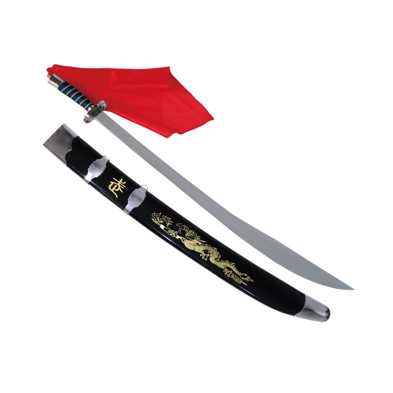 Chinese Wushu Broadsword With Scabbard - 38" - Click Image to Close