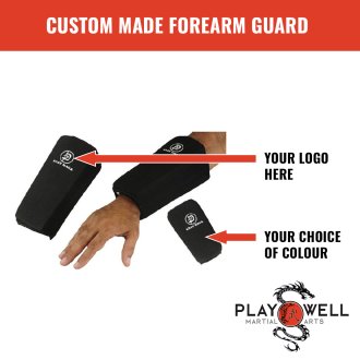 Custom Made Martial Arts Elasticated Forearm Pads - Your Logo