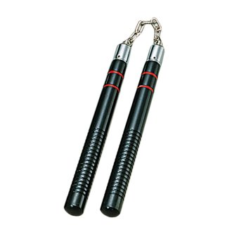 Deluxe Wooden Black Oak 2 Stripes Nunchucks B.B - SF53
