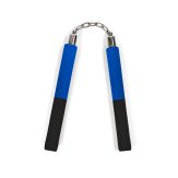 Foam Nunchaku with Metal B/Bearing Half Blue/ Half Black