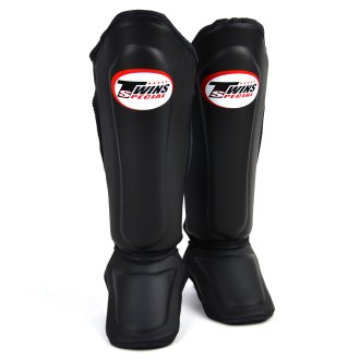 Twins Black Double Padded Shin Guards - NEW
