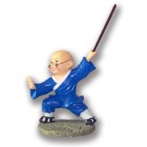 Figure: Shaolin Blue Uniform Monk With Escrima Stick - NS1
