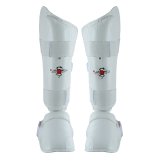 WUKF Style Karate Competion White Shin Guards - Pair