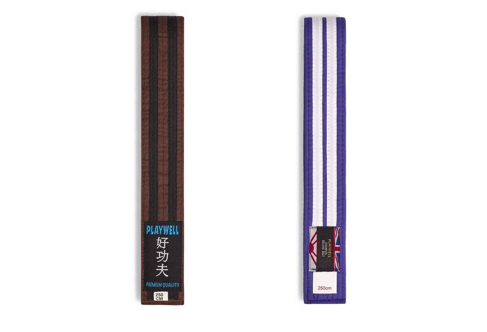 Grading Belts With 2 Couloured Stripes - Click Image to Close