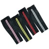 Adults Full Contact Black Satin Kickboxing Pants With Stripes