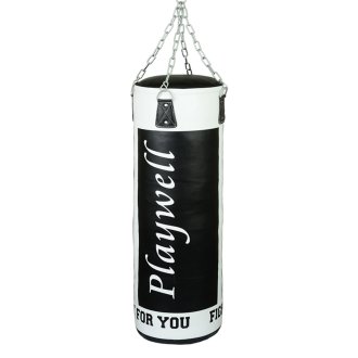 Elite Heavy Leather 5ft Punch Bag Black/White - 50KG