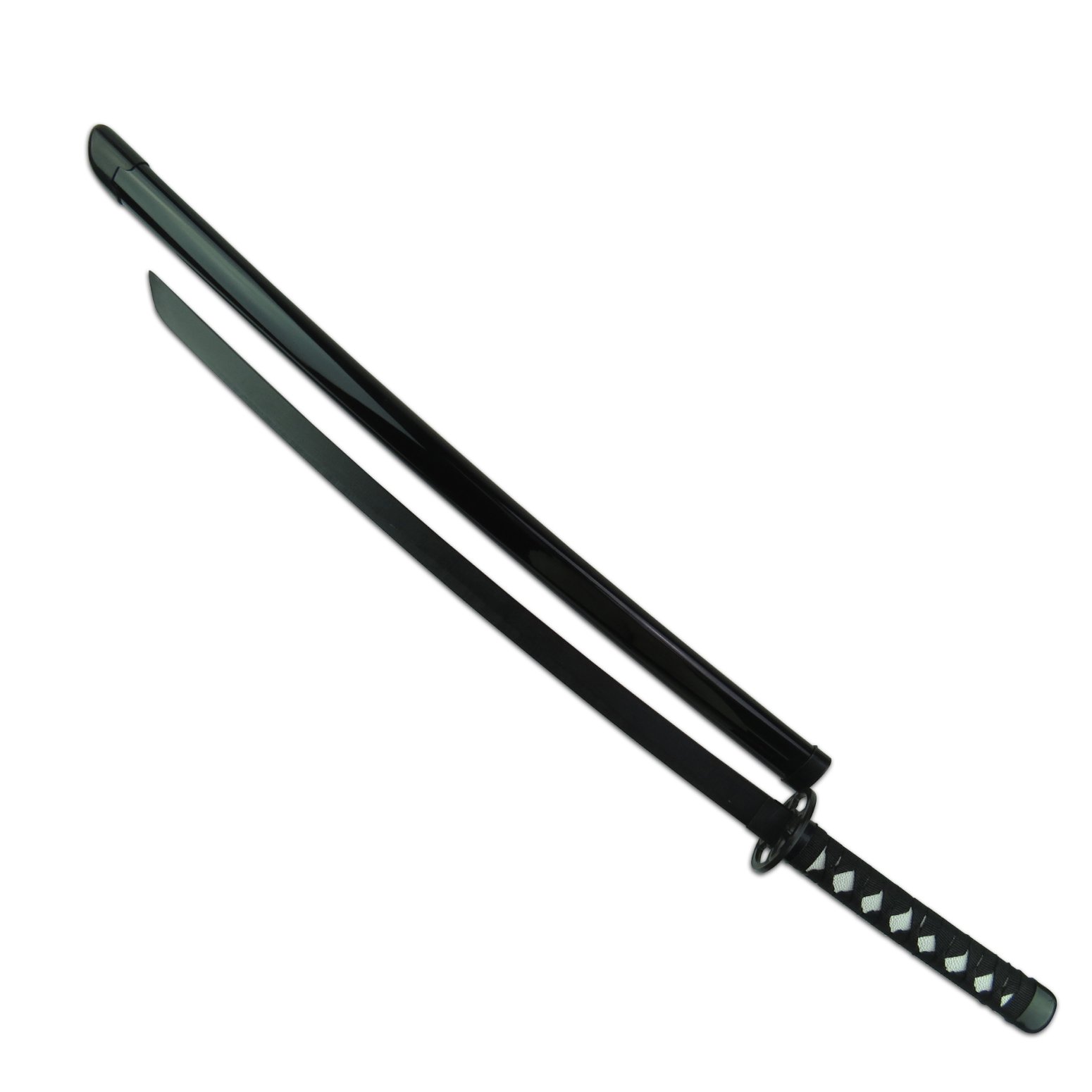 Bamboo Wooden Adults Black Bokken W Scabbard - Click Image to Close