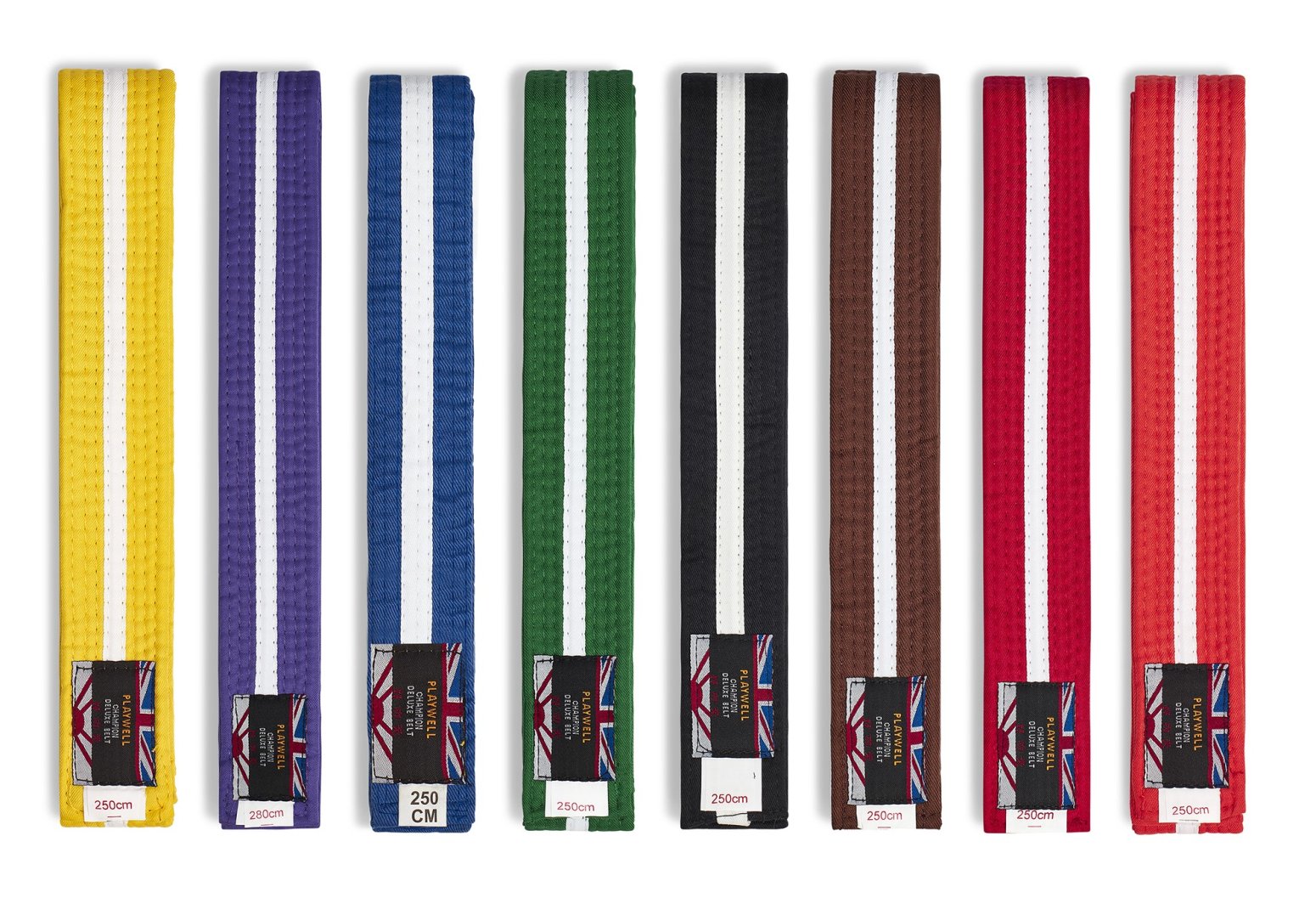 Grade Belt: Coloured with White Stripe - Click Image to Close