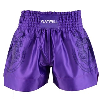 Twin Tiger Satin Muay Thai Competition Fight Shorts - Purple