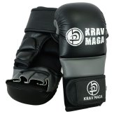 Krav Maga Elite Hybrid MMA Sparring Gloves - 7oz (Black/Grey )