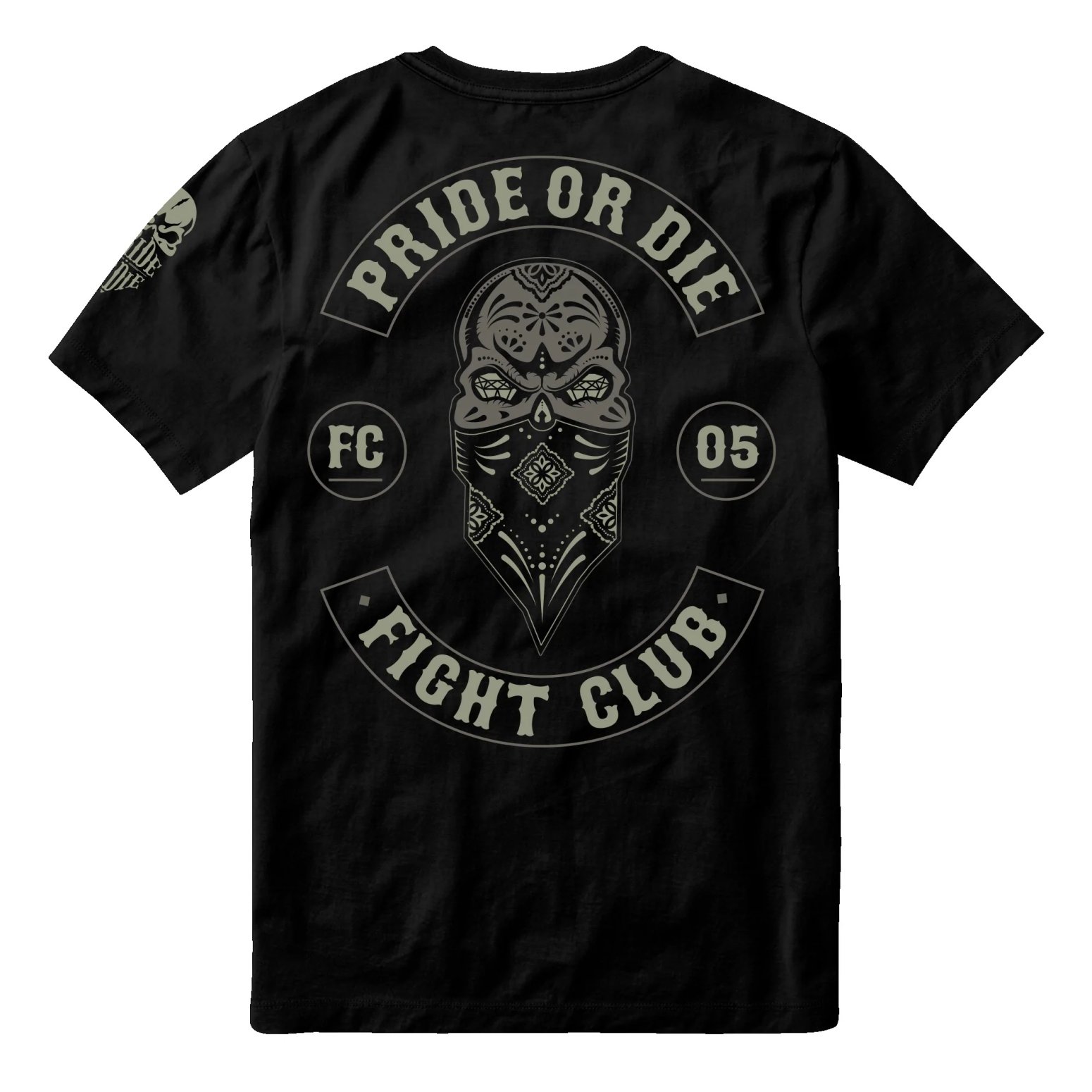 Pride or Die Mayans V2 Fight Club T Shirt - Black - Click Image to Close