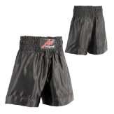 Plain Black Satin Muay Thai Training Shorts