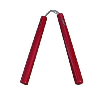 NR-032: Graphite Nunchaku with cord: All Red