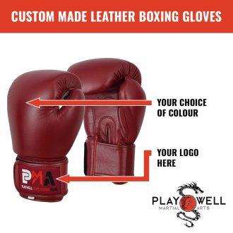 Custom Made Martial Arts Leather Boxing Gloves - Your Logo