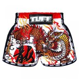 TUFF Retro White Chinese Dragon Muay Thai Shorts