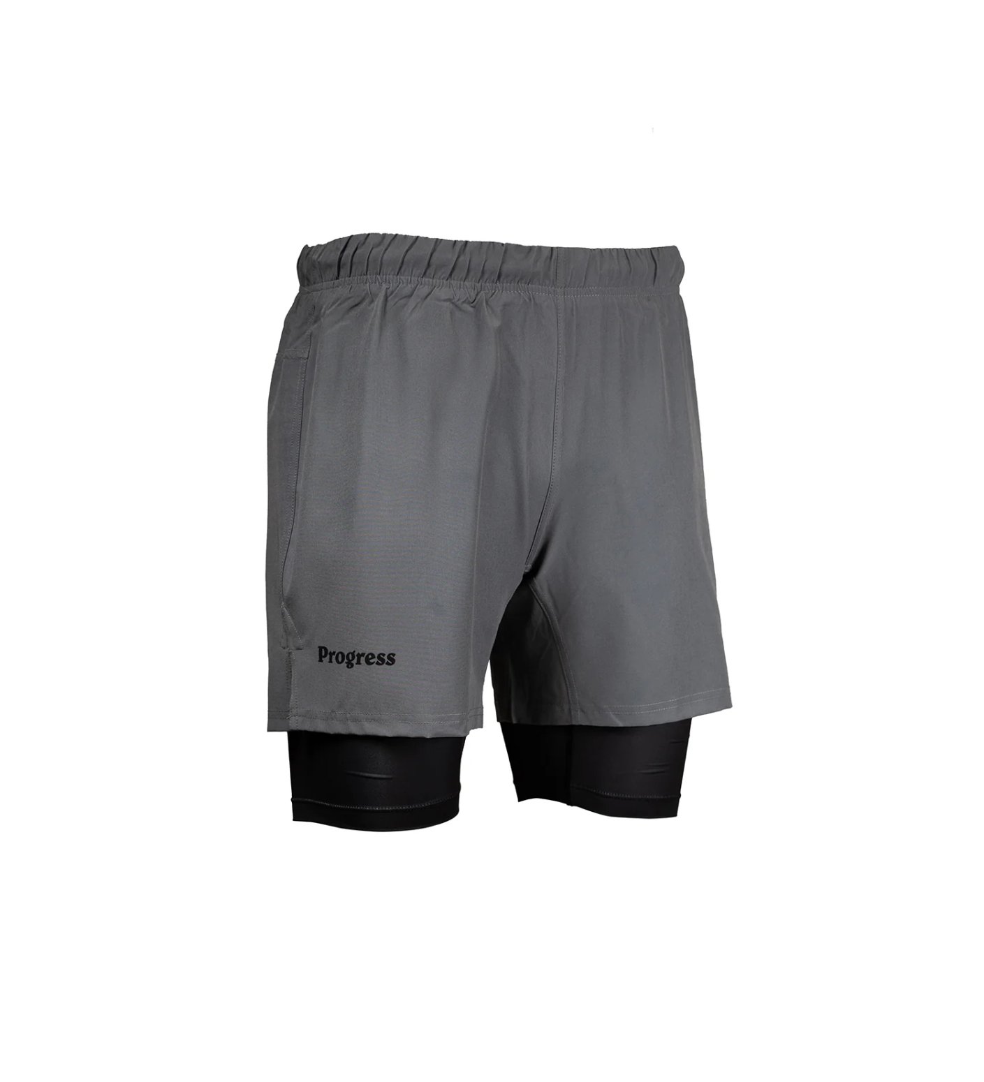 Progress Jiu Jitsu Academy Plus Hybrid Shorts - Grey - Click Image to Close